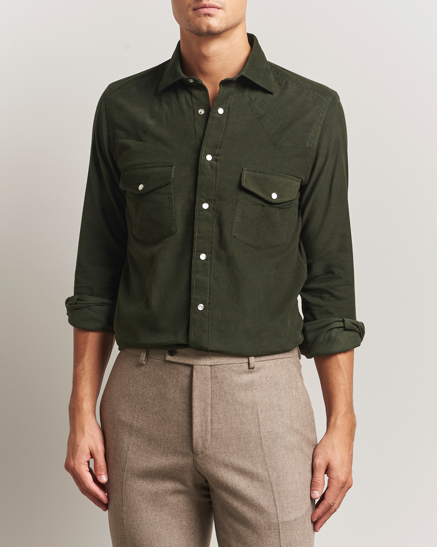 Herre | Skjorter | 100Hands | Western Cord Shirt Olive