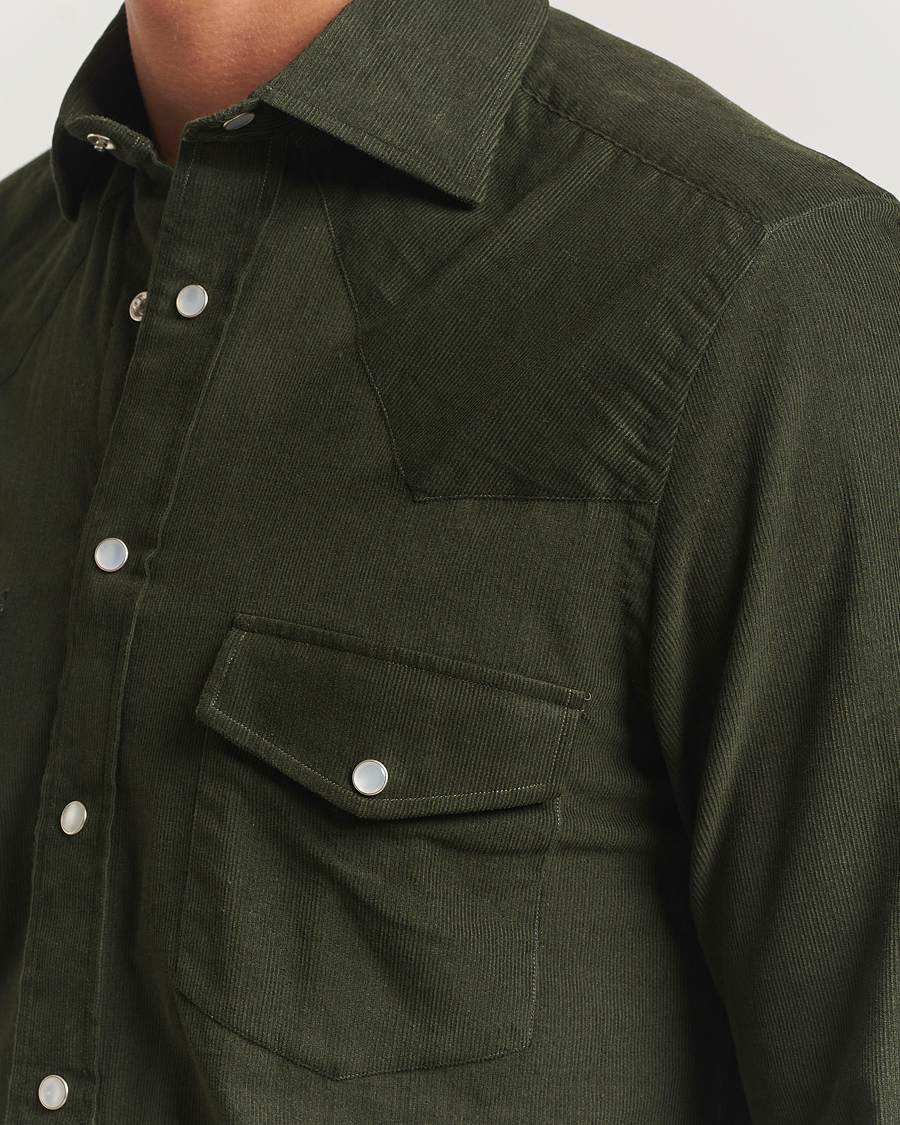 Herre | Skjorter | 100Hands | Western Cord Shirt Olive