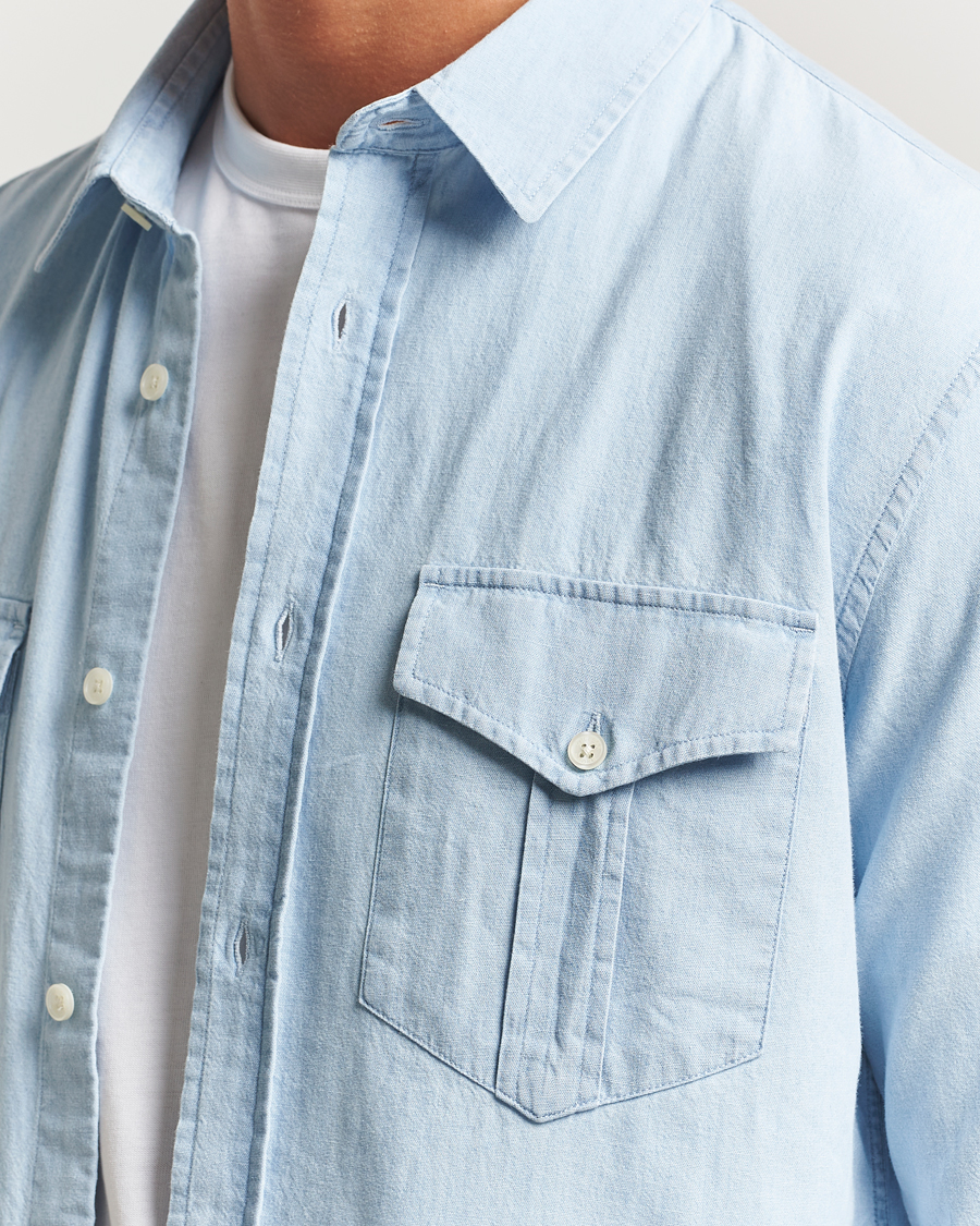 Herre | Skjorter | Orlebar Brown | Colburn Chambray Pocket Shirt Wave Blue