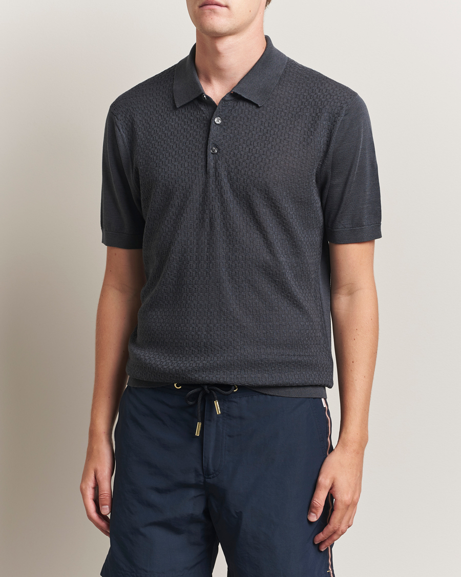 Herre | Pikéer | Orlebar Brown | Burnham Silk/Cotton Polo Granite