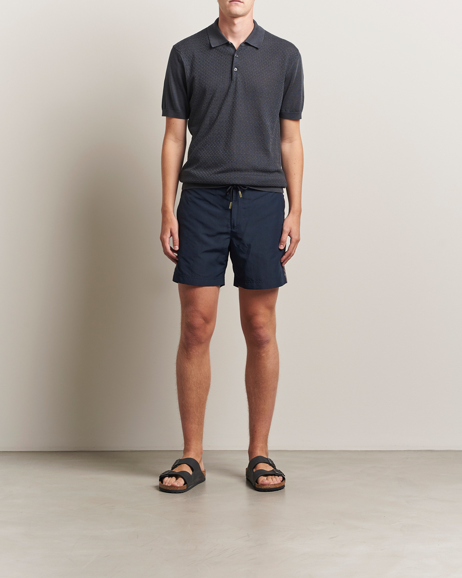 Herre | Badeshorts | Orlebar Brown | Bulldog Drawcord Stripe Swimshorts Night Iris