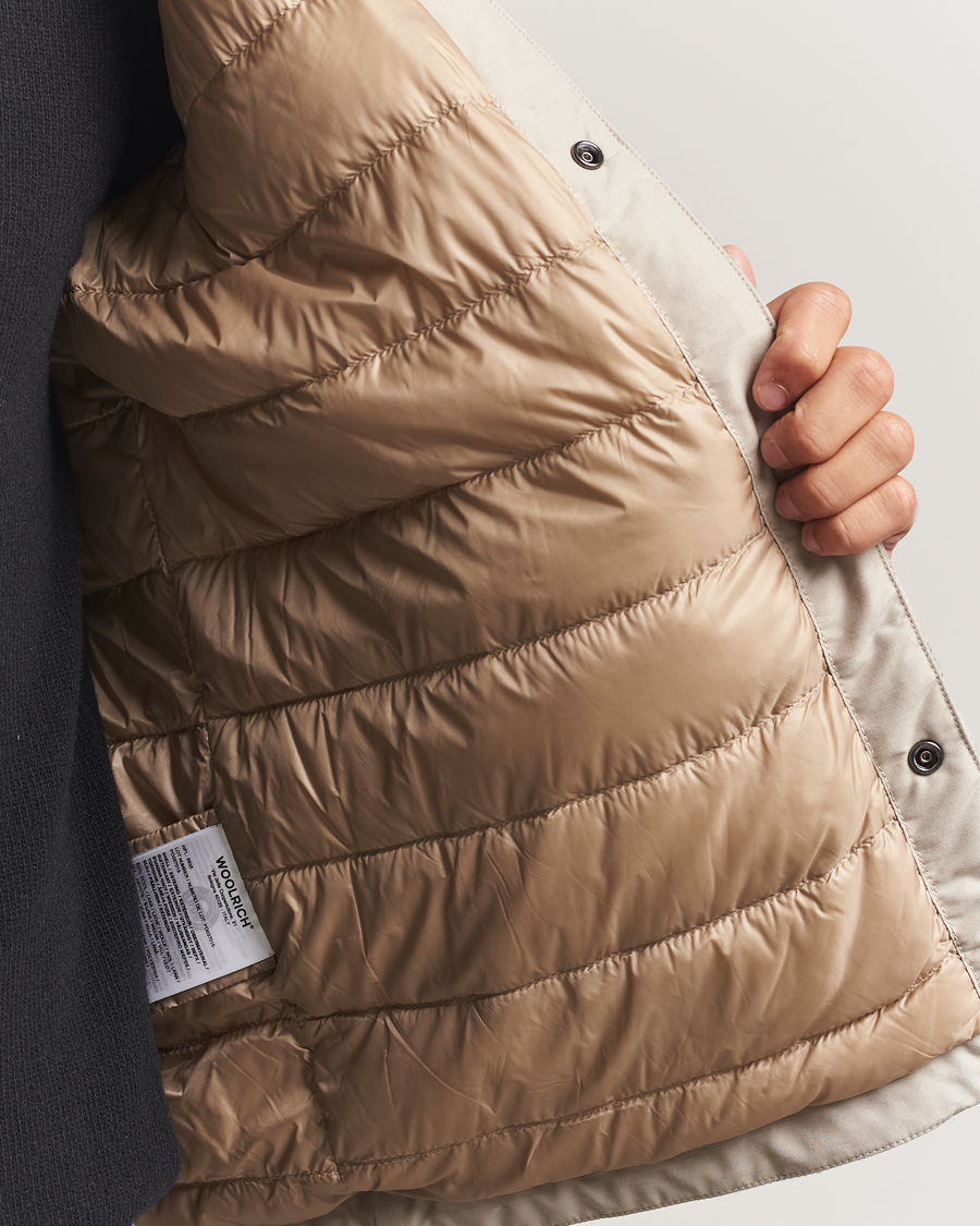 Herre | Jakker | Woolrich | Alaskan Melton Wool Shirt Jacket Oatmeal Check