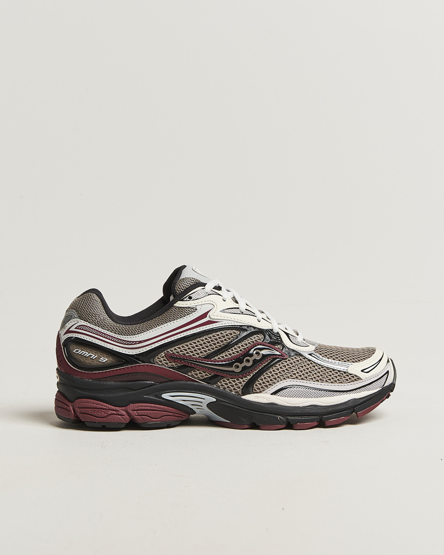 Herre | Sneakers | Saucony | Progrid Omni 9 Running Sneaker Tan/Maroon