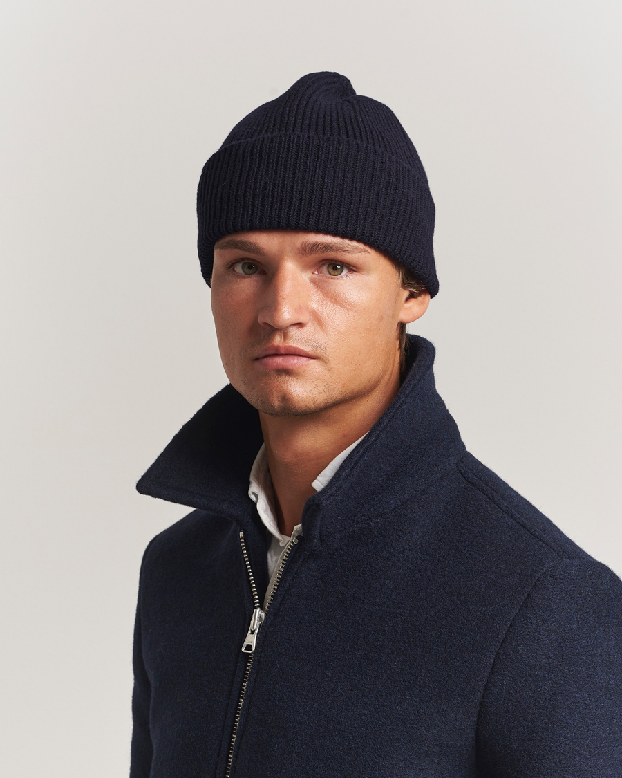 Herre | Luer | Robert Mackie | Clyde Lambswool Beanie Navy