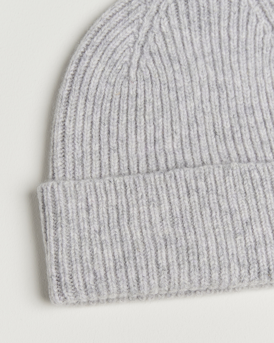 Herre | Luer | Robert Mackie | Clyde Lambswool Beanie Pearl Grey