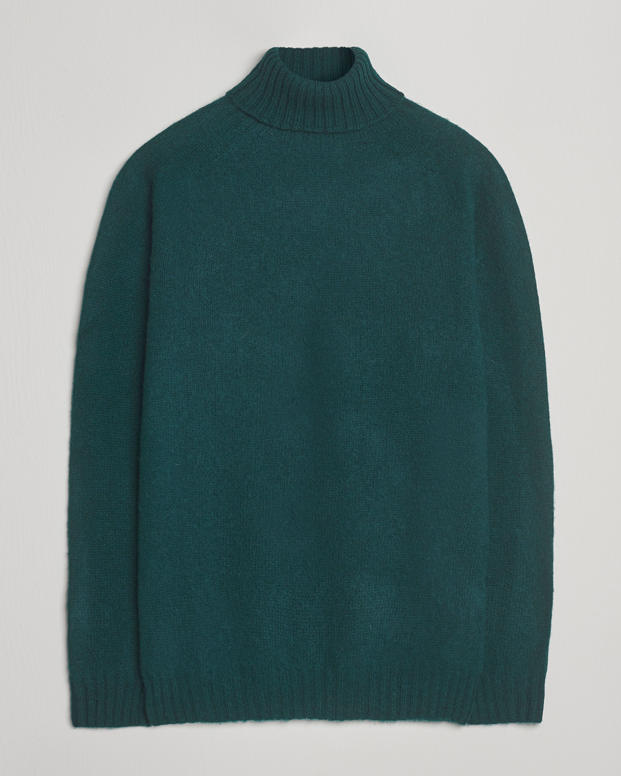 Herre | Gensere | Harley Of Scotland | Brushed Supersoft Lambswool Rollneck Tartan