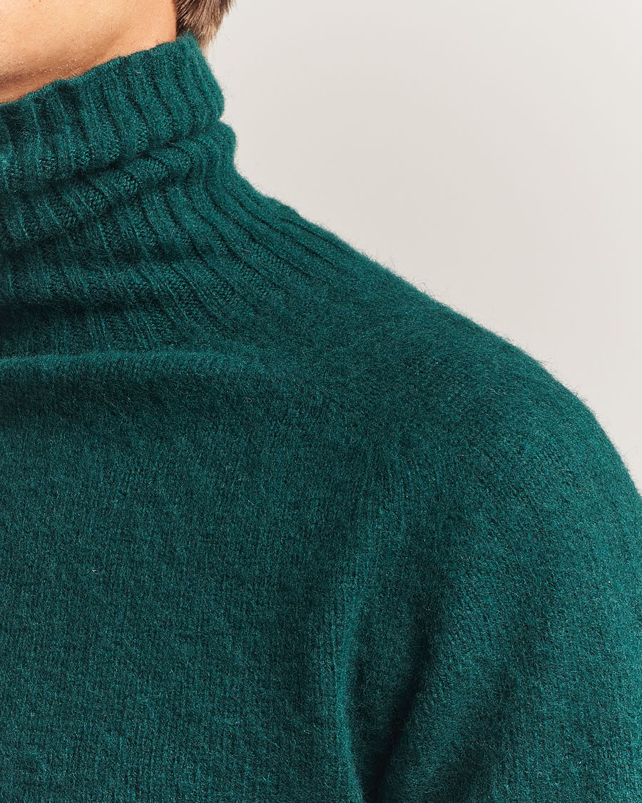 Herre | Gensere | Harley Of Scotland | Brushed Supersoft Lambswool Rollneck Tartan