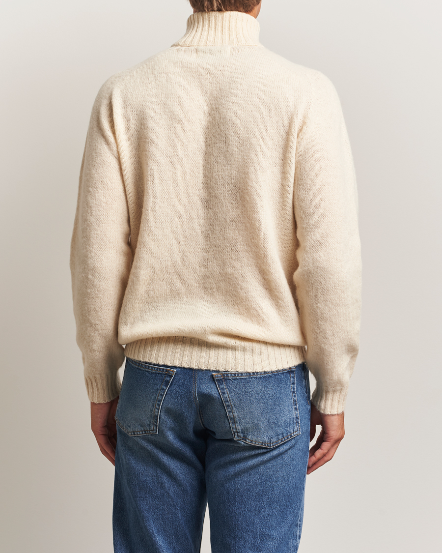 Herre | Gensere | Harley Of Scotland | Brushed Supersoft Lambswool Rollneck Vanilla