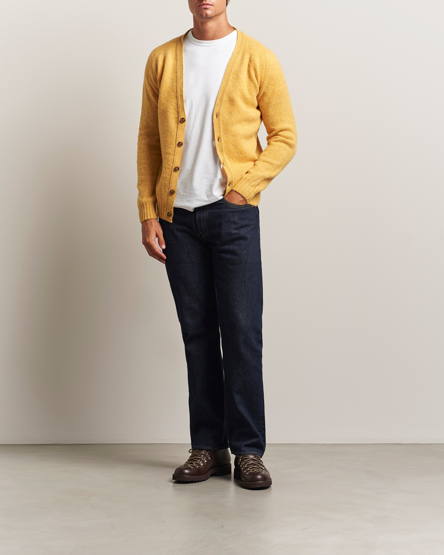 Herre | Gensere | Harley Of Scotland | Brushed Supersoft Lambswool Cardigan Nectar