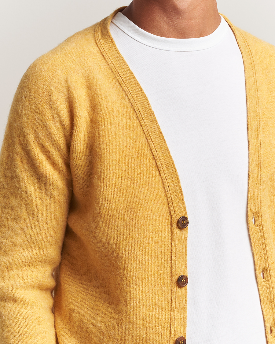 Herre | Gensere | Harley Of Scotland | Brushed Supersoft Lambswool Cardigan Nectar