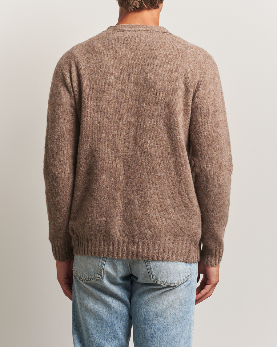Herre | Gensere | Harley Of Scotland | Brushed Supersoft Lambswool Cardigan Tundra