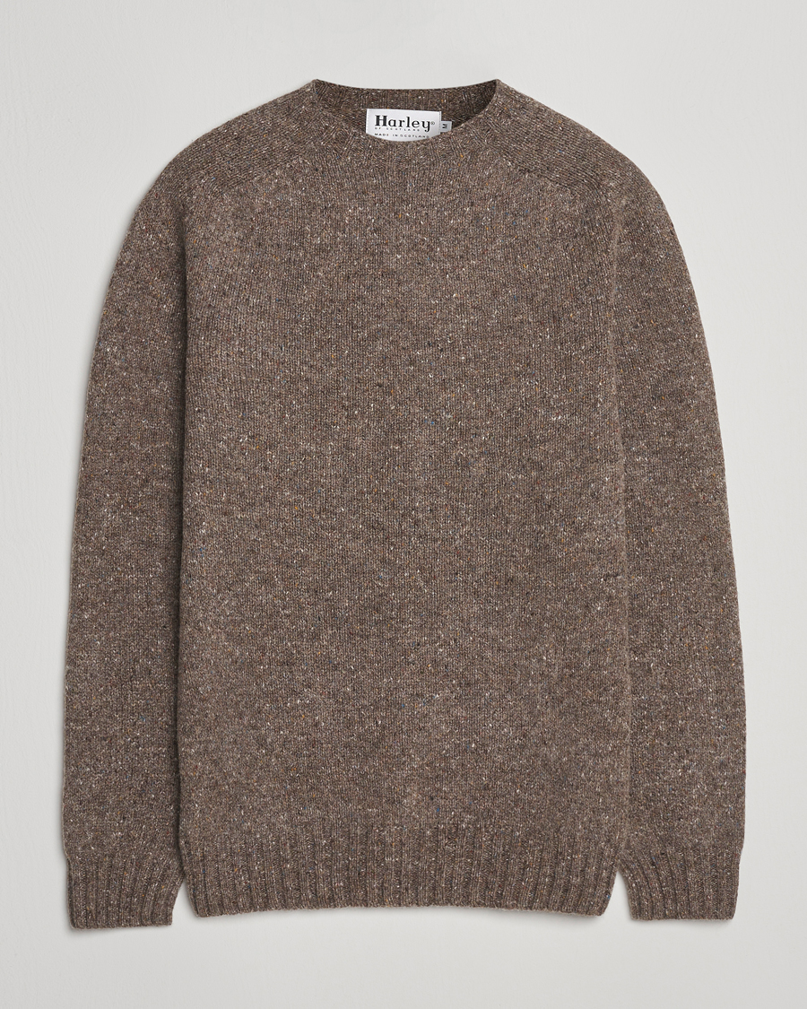 Herre | Gensere | Harley Of Scotland | Donegal Wool Crewneck Brown