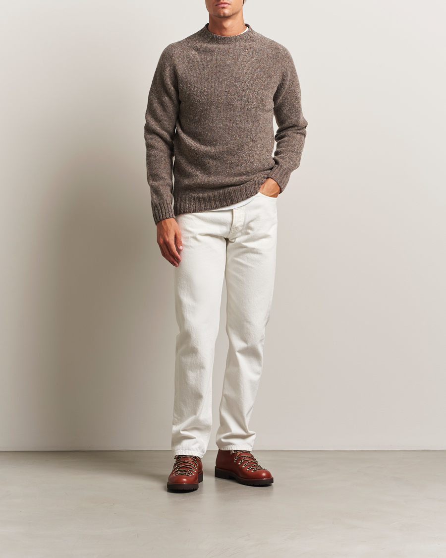 Herre | Gensere | Harley Of Scotland | Donegal Wool Crewneck Brown
