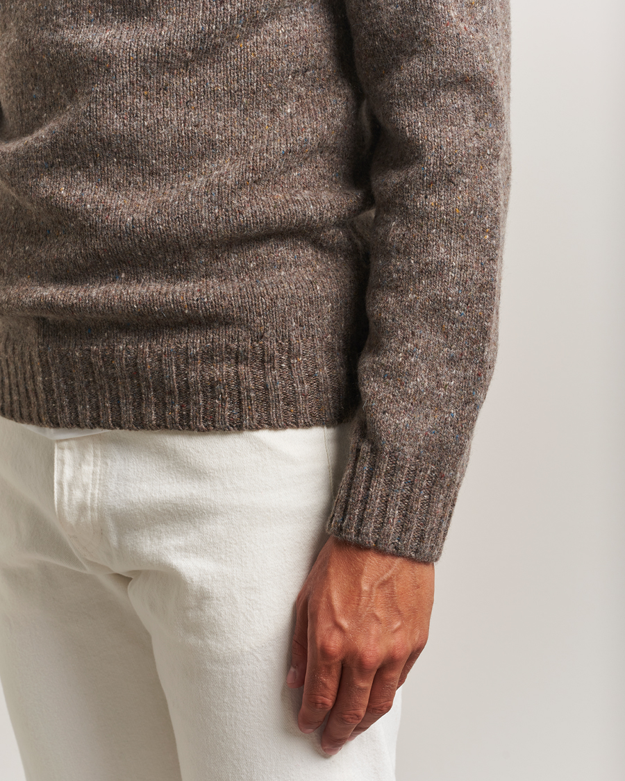 Herre | Gensere | Harley Of Scotland | Donegal Wool Crewneck Brown