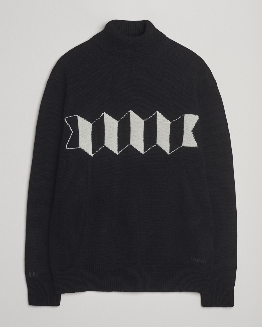 Herre | Gensere | Baracuta | Flag Logo Wool Turtleneck Black