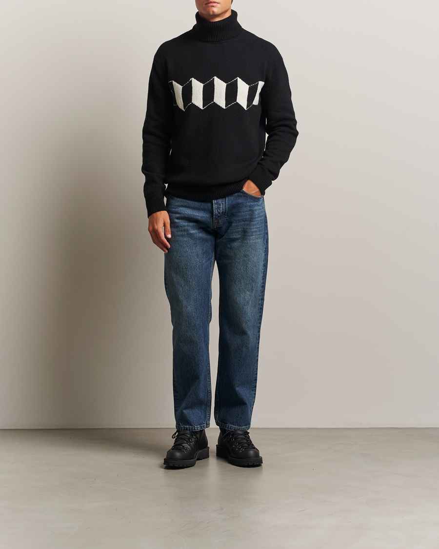 Herre | Gensere | Baracuta | Flag Logo Wool Turtleneck Black