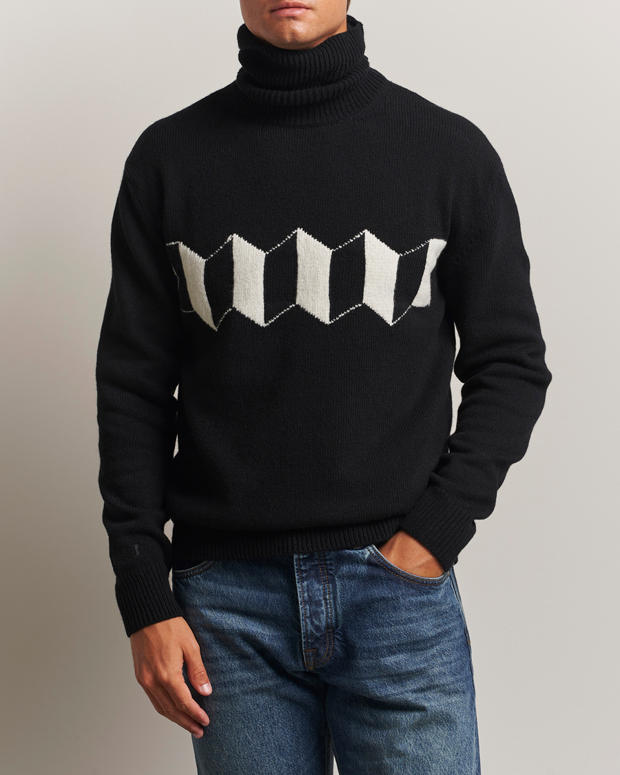 Herre | Gensere | Baracuta | Flag Logo Wool Turtleneck Black