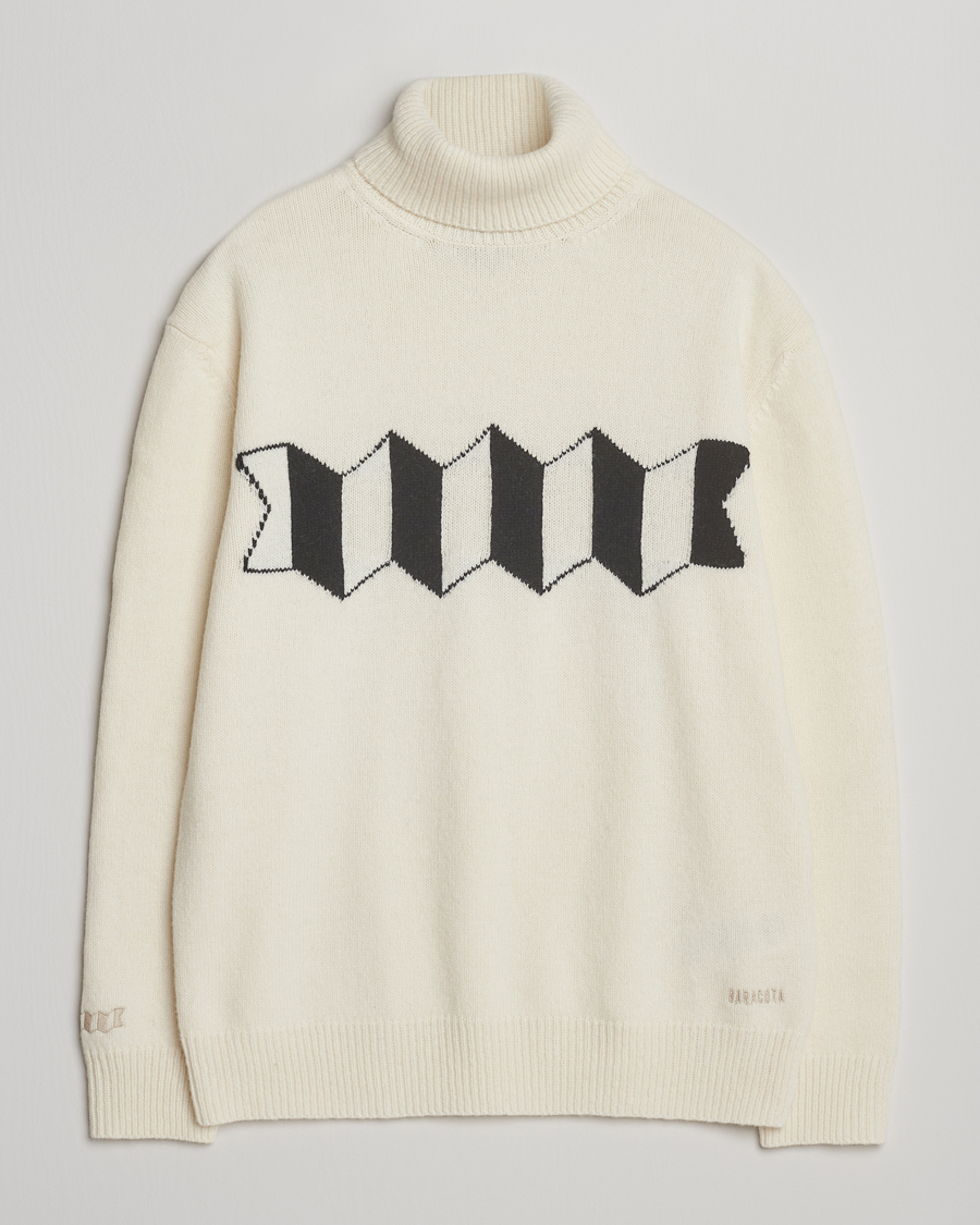 Herre | Gensere | Baracuta | Flag Logo Wool Turtleneck Antique White