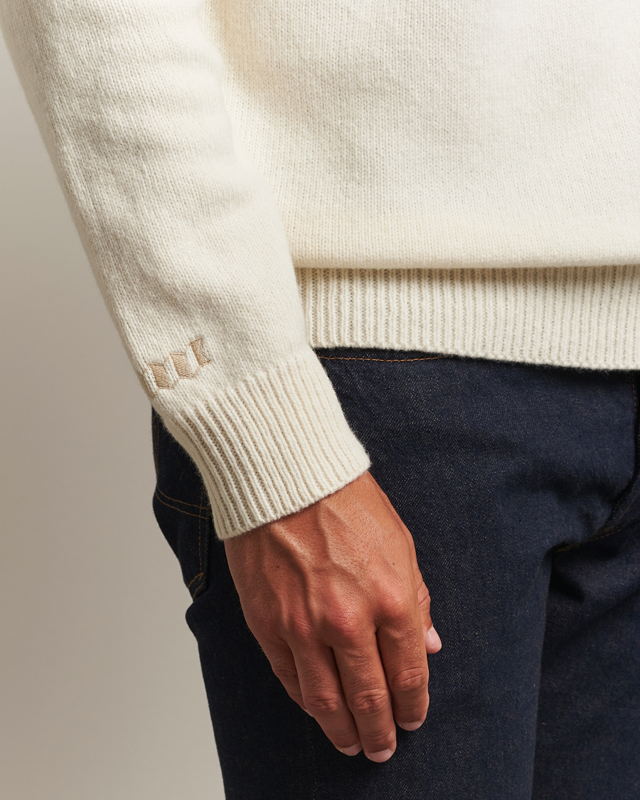 Herre | Gensere | Baracuta | Flag Logo Wool Turtleneck Antique White