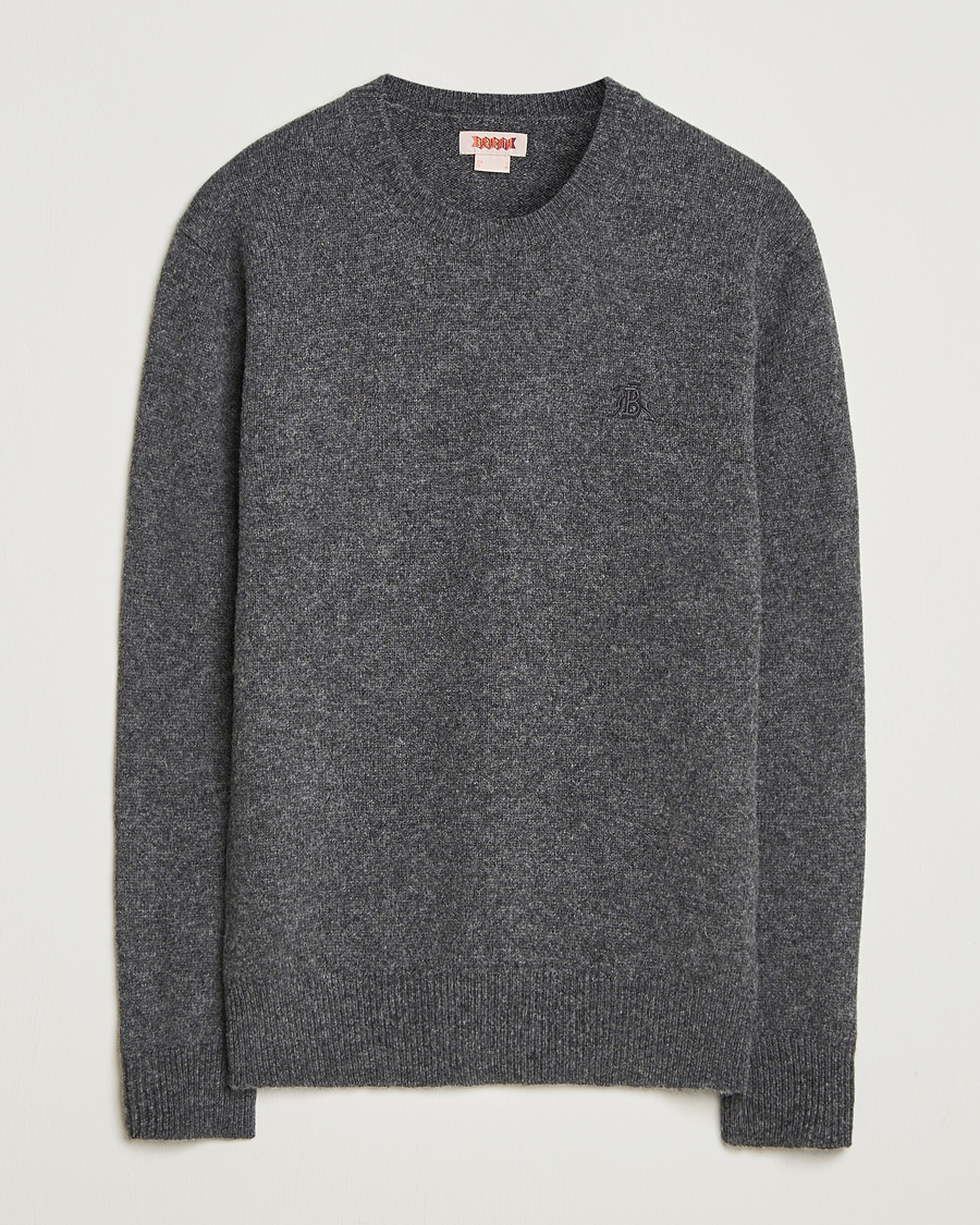 Herre | Gensere | Baracuta | Shetland Virgin Wool Crew Neck Mid Grey