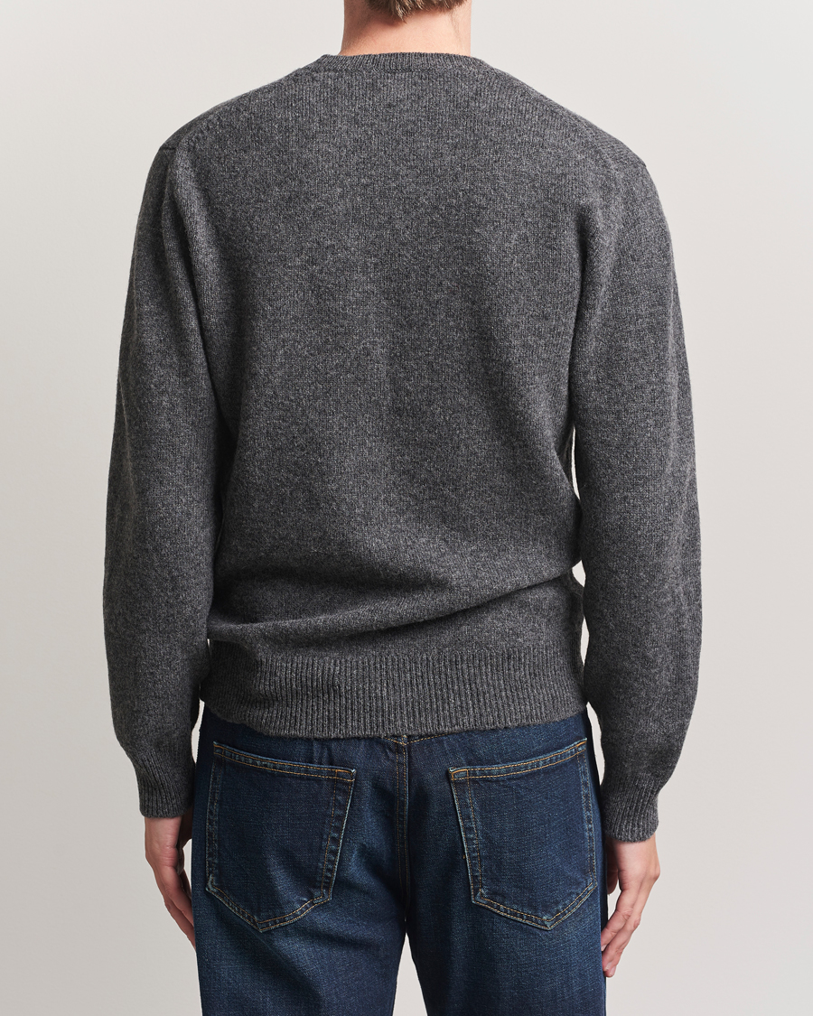 Herre | Gensere | Baracuta | Shetland Virgin Wool Crew Neck Mid Grey