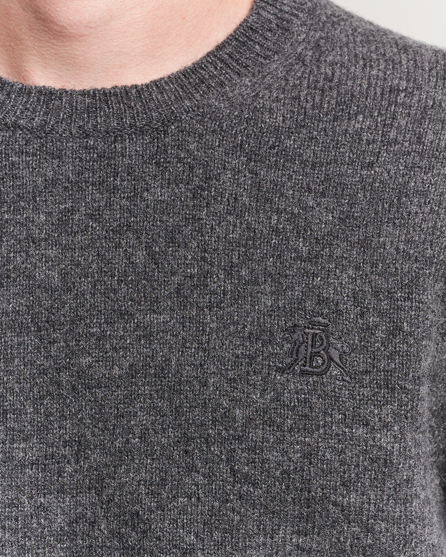 Herre | Gensere | Baracuta | Shetland Virgin Wool Crew Neck Mid Grey