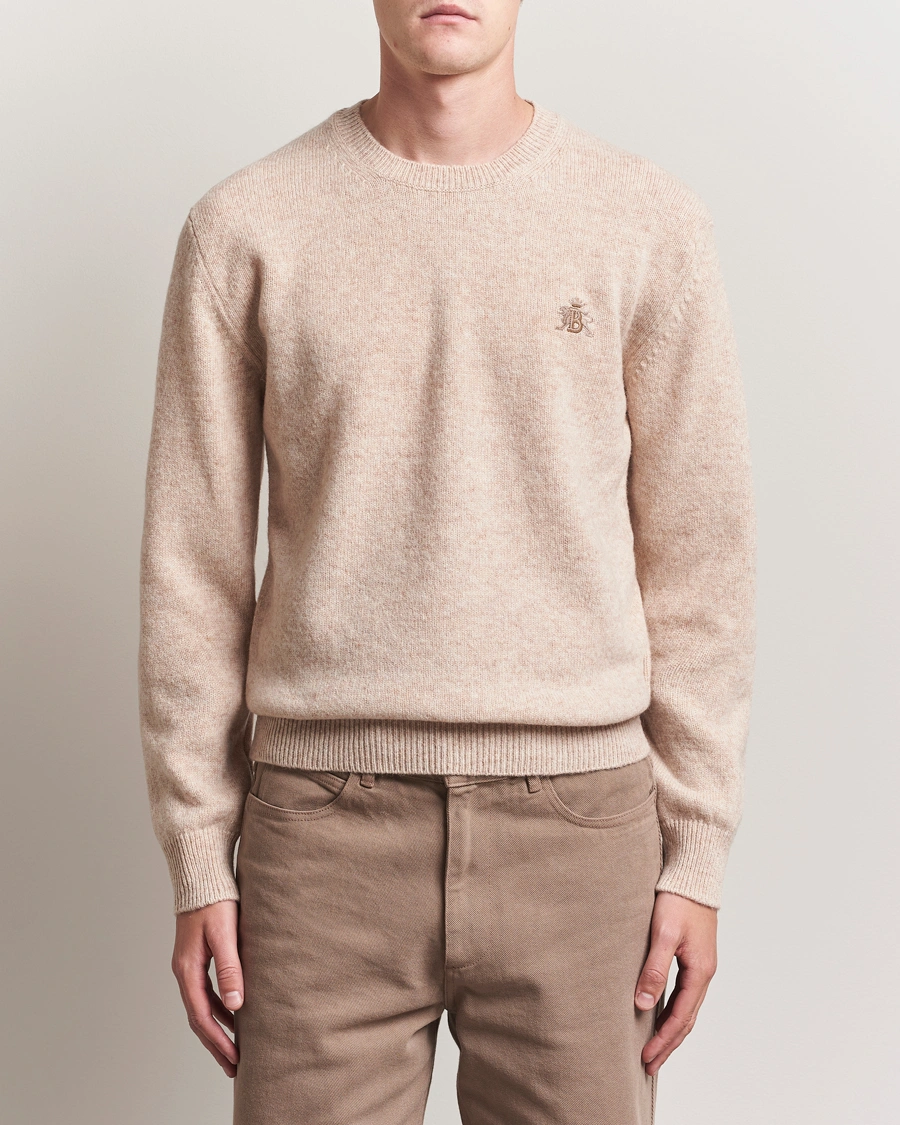 Herre | Gensere | Baracuta | Shetland Virgin Wool Crew Neck Antique White