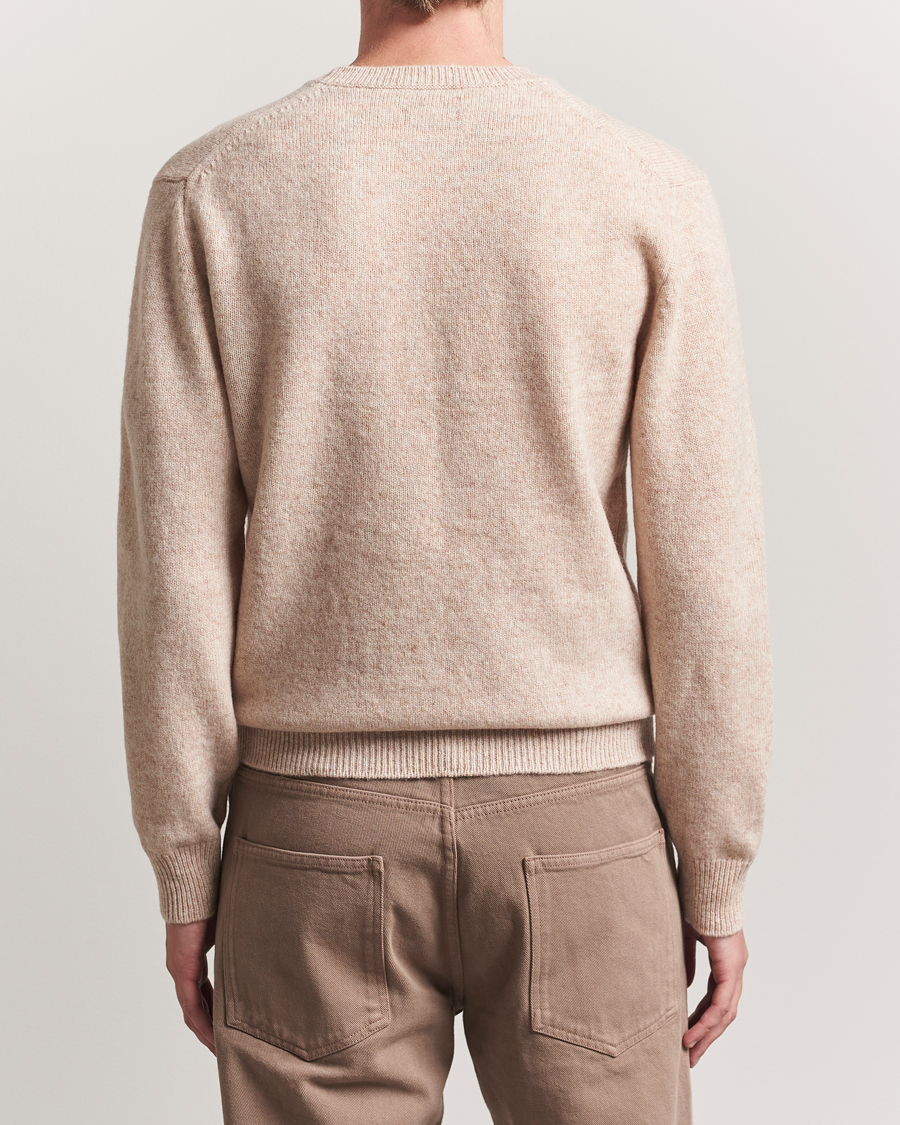Herre | Gensere | Baracuta | Shetland Virgin Wool Crew Neck Antique White