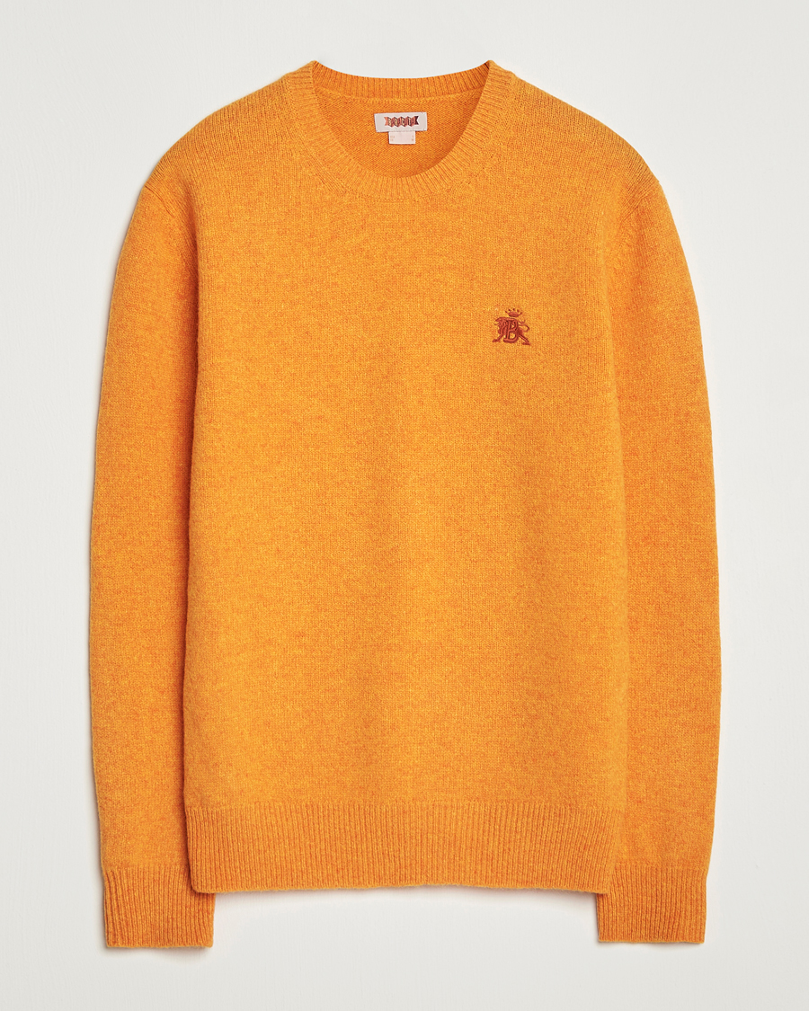 Herre | Gensere | Baracuta | Shetland Virgin Wool Crew Neck Orange
