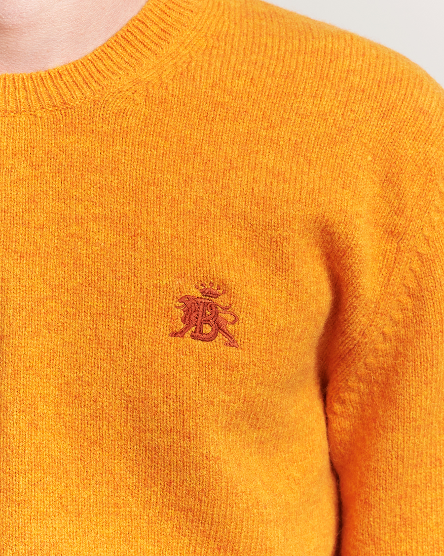 Herre | Gensere | Baracuta | Shetland Virgin Wool Crew Neck Orange