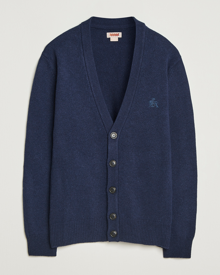 Herre | Gensere | Baracuta | Shetland Virgin Wool Cardigan Navy