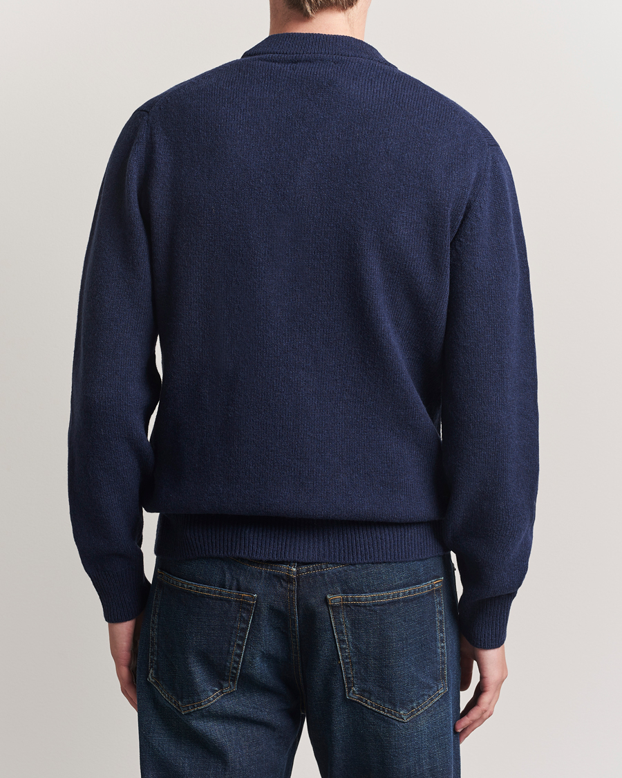 Herre | Gensere | Baracuta | Shetland Virgin Wool Cardigan Navy