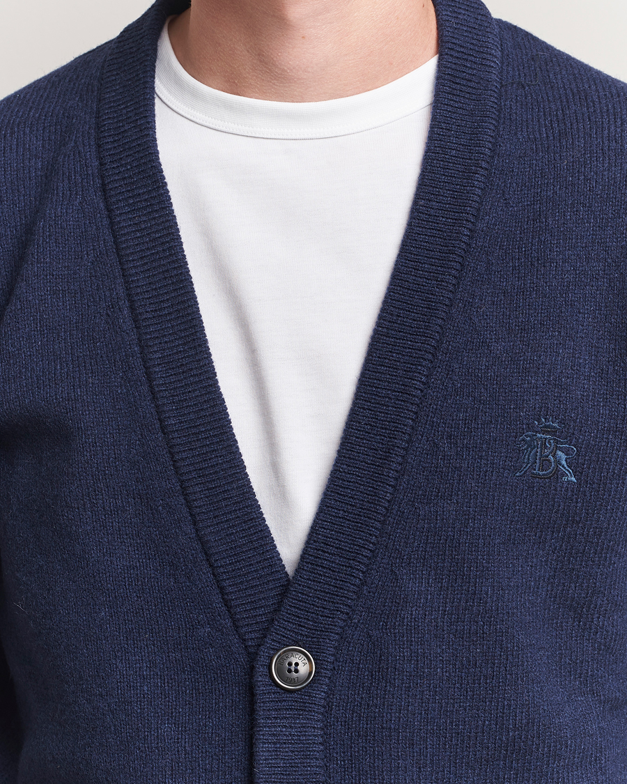 Herre | Gensere | Baracuta | Shetland Virgin Wool Cardigan Navy