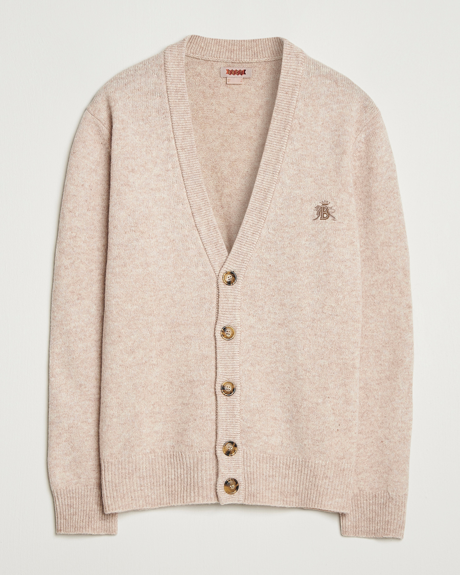 Herre | Gensere | Baracuta | Shetland Virgin Wool Cardigan Antique White