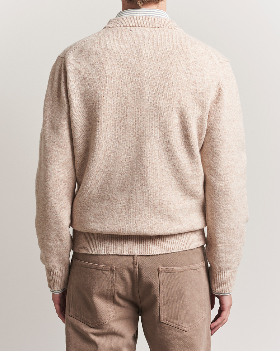 Herre | Gensere | Baracuta | Shetland Virgin Wool Cardigan Antique White