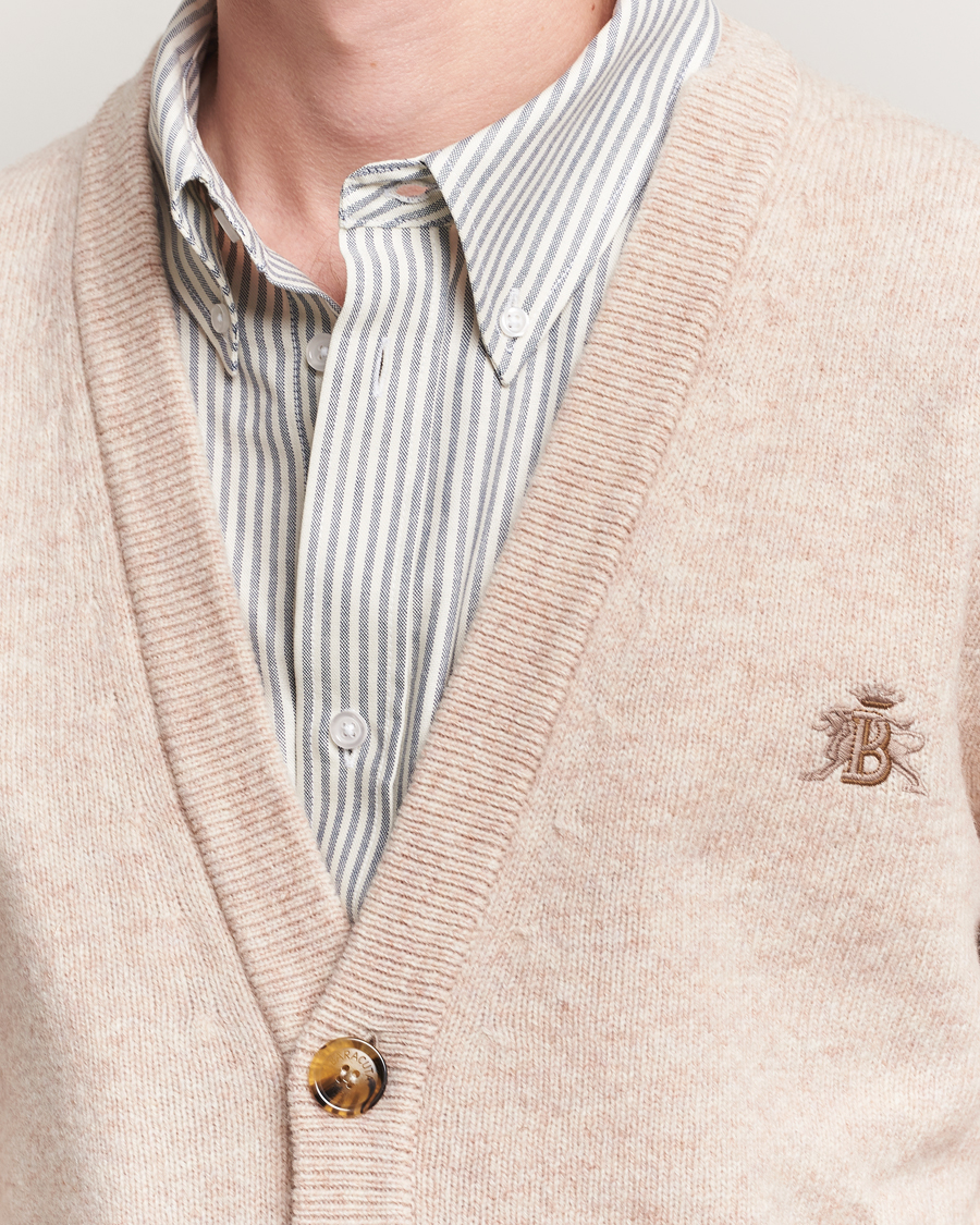 Herre | Gensere | Baracuta | Shetland Virgin Wool Cardigan Antique White