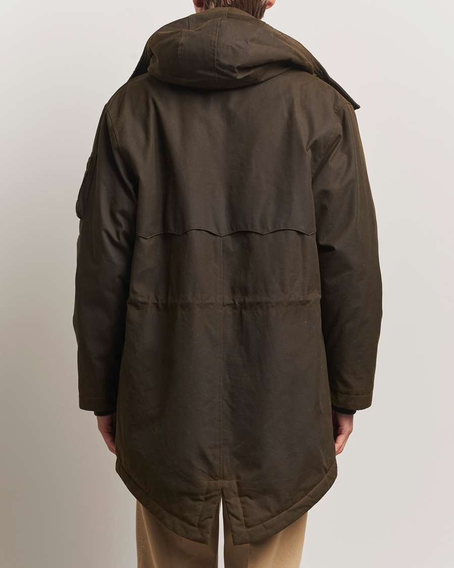 Herre | Jakker | Baracuta | Waxed Sherling Lined Parka Deep Moss