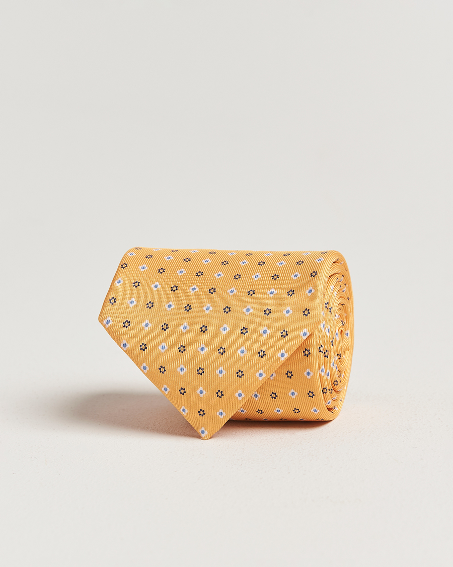 Herre | Slips | E. Marinella | 3-Fold Printed Silk Tie Yellow