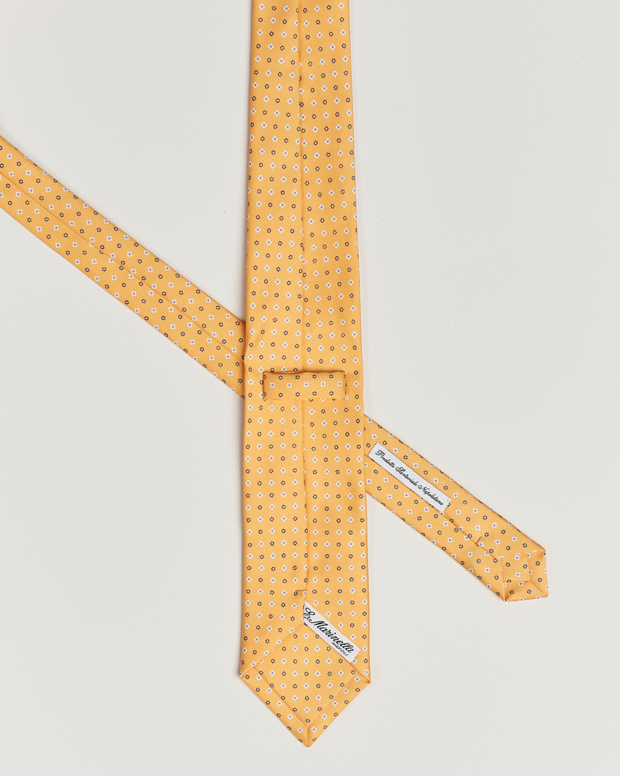 Herre | Slips | E. Marinella | 3-Fold Printed Silk Tie Yellow