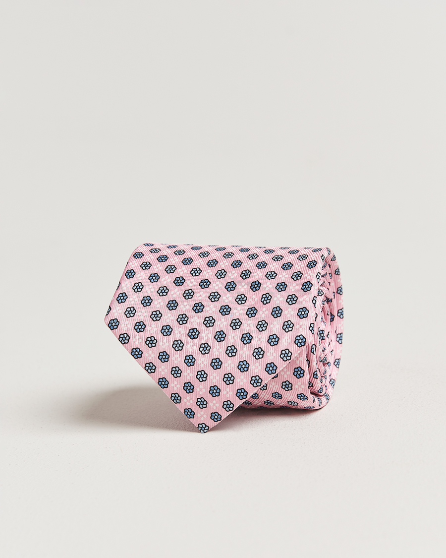 Herre | Slips | E. Marinella | 3-Fold Printed Silk Tie Pink