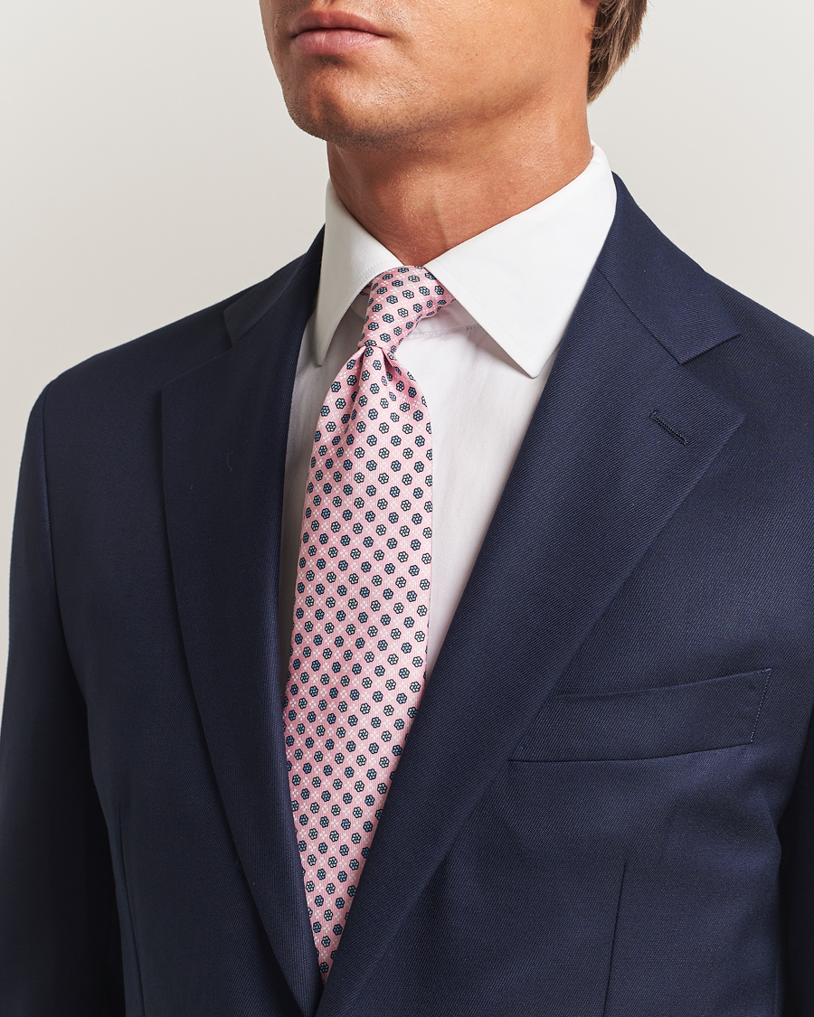 Herre | Slips | E. Marinella | 3-Fold Printed Silk Tie Pink