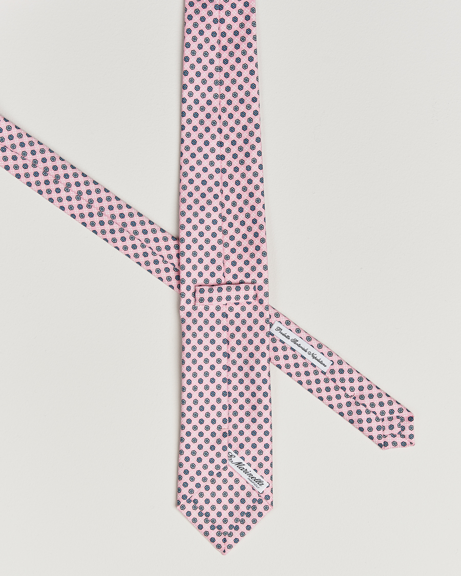 Herre | Slips | E. Marinella | 3-Fold Printed Silk Tie Pink