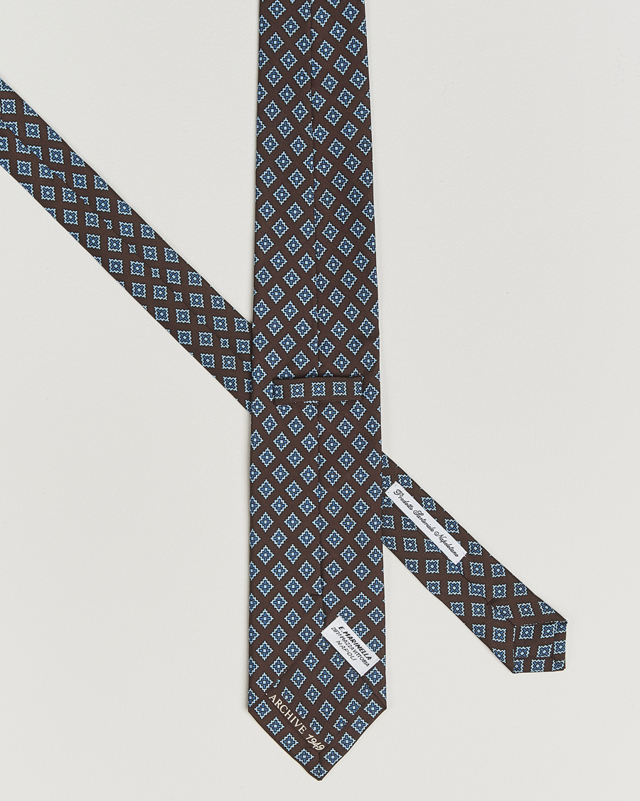 Herre | Slips | E. Marinella | Archivio 3-Fold Printed Silk Tie Brown