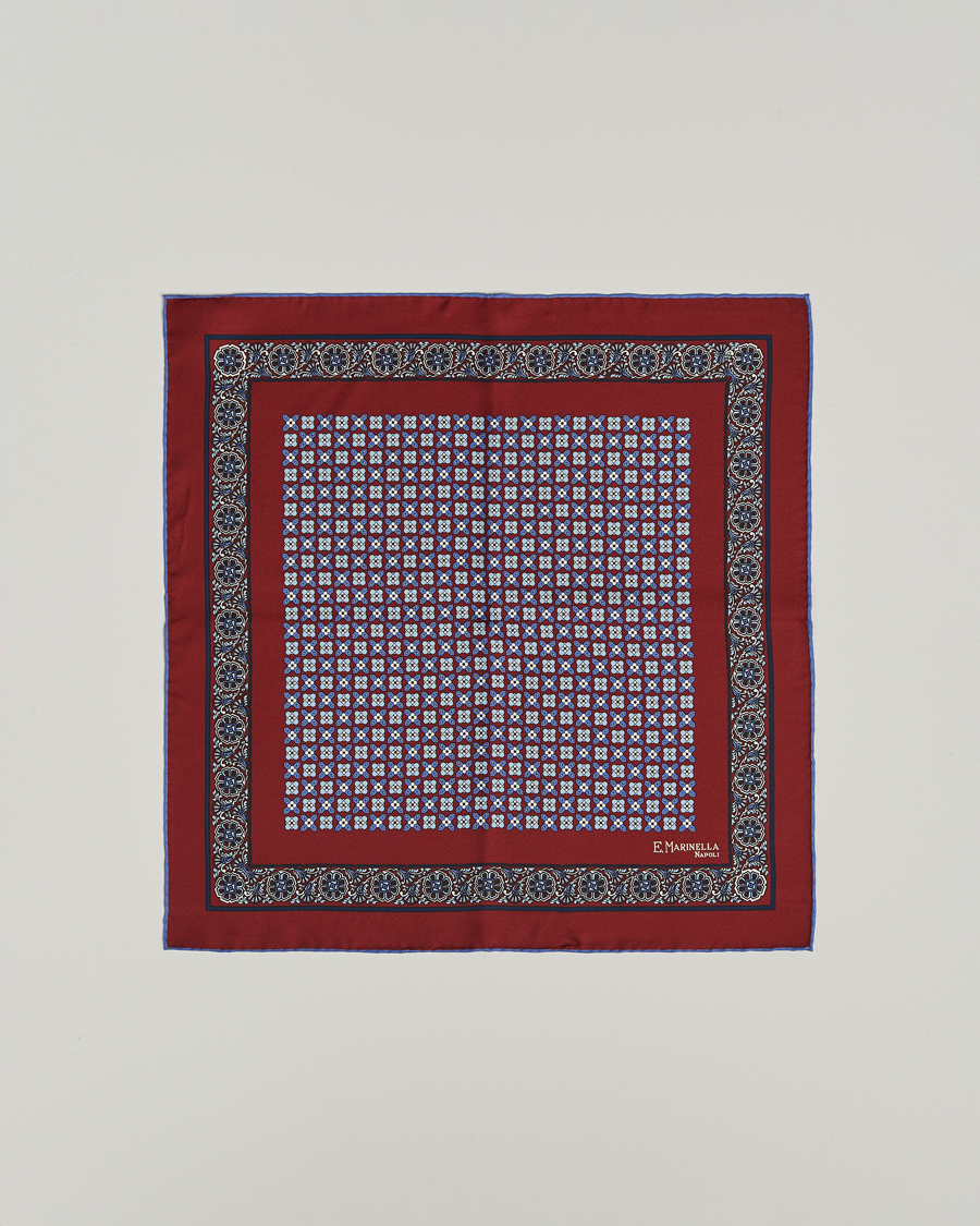 Herre | Lommetørklær | E. Marinella | Silk Pocket Square Burgundy