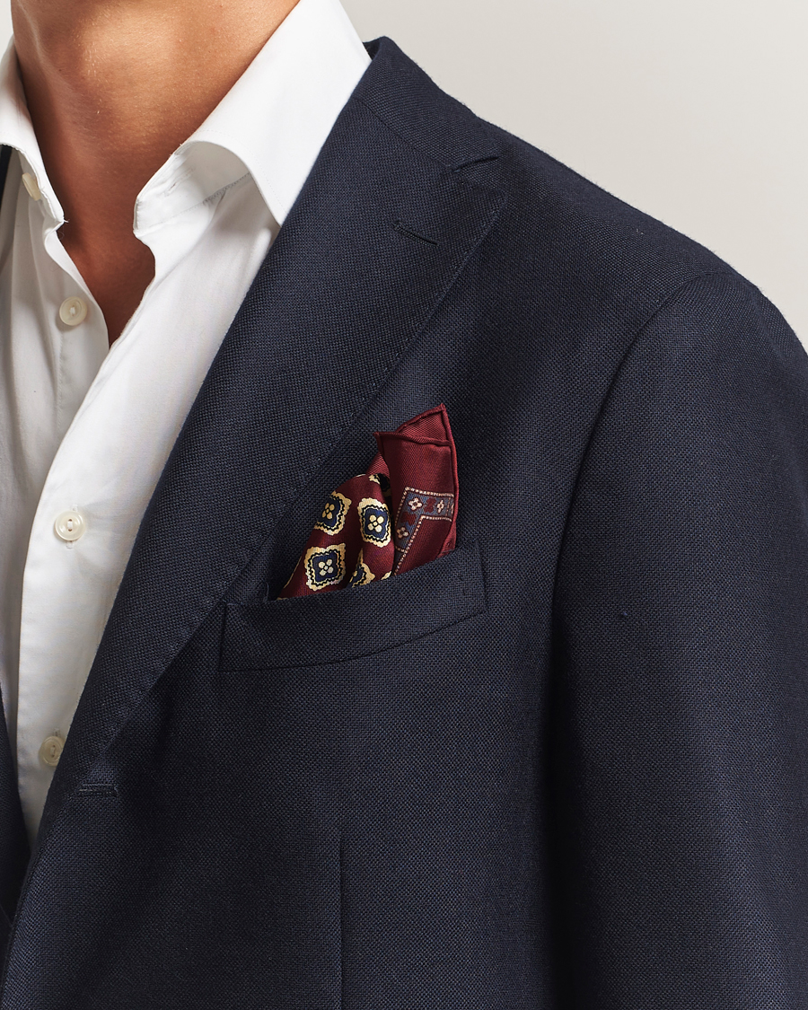 Herre | Lommetørklær | E. Marinella | Archivio Silk Pocket Square Burgundy