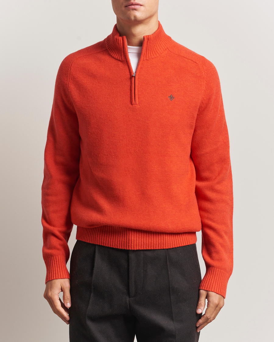 Herre | Gensere | Morris | Hertford Lambswool Merino Half Zip Red