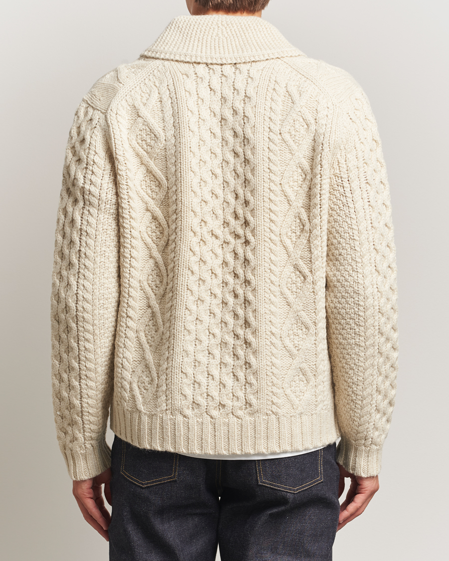 Herre | Gensere | Morris | Cornwall Cable Full Zip Jacket OfF White