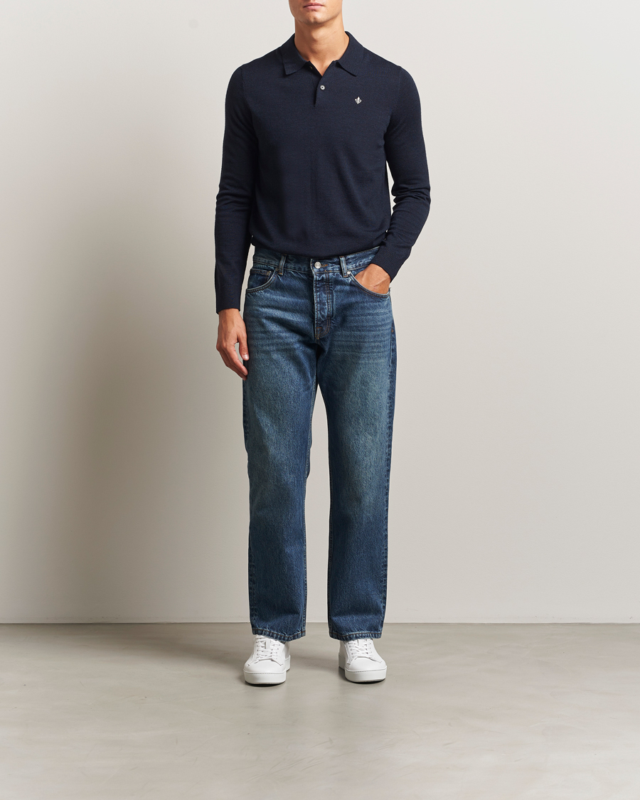 Herre | Gensere | Morris | Merino Polo Knit Navy