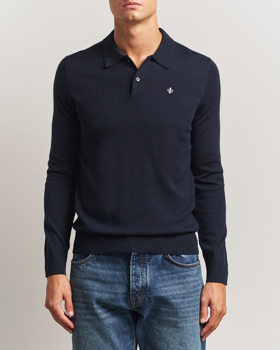 Herre | Gensere | Morris | Merino Polo Knit Navy