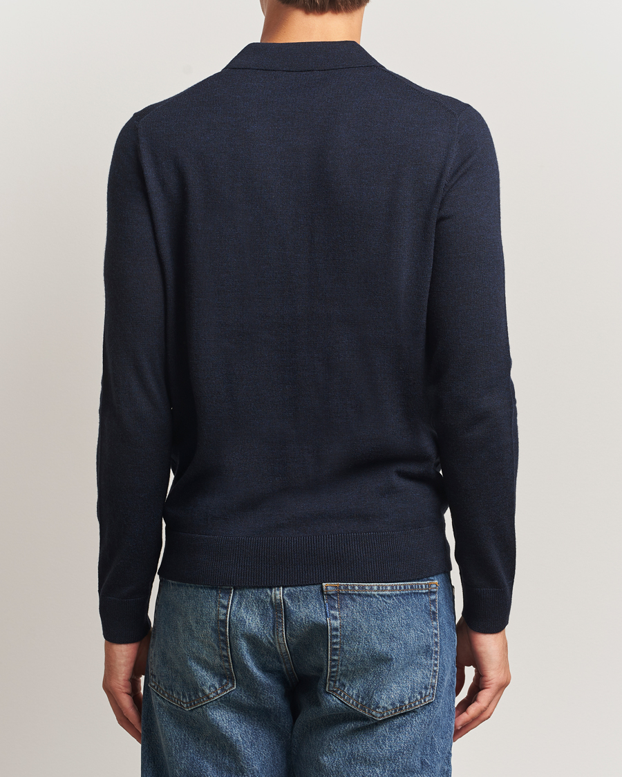 Herre | Gensere | Morris | Merino Polo Knit Navy